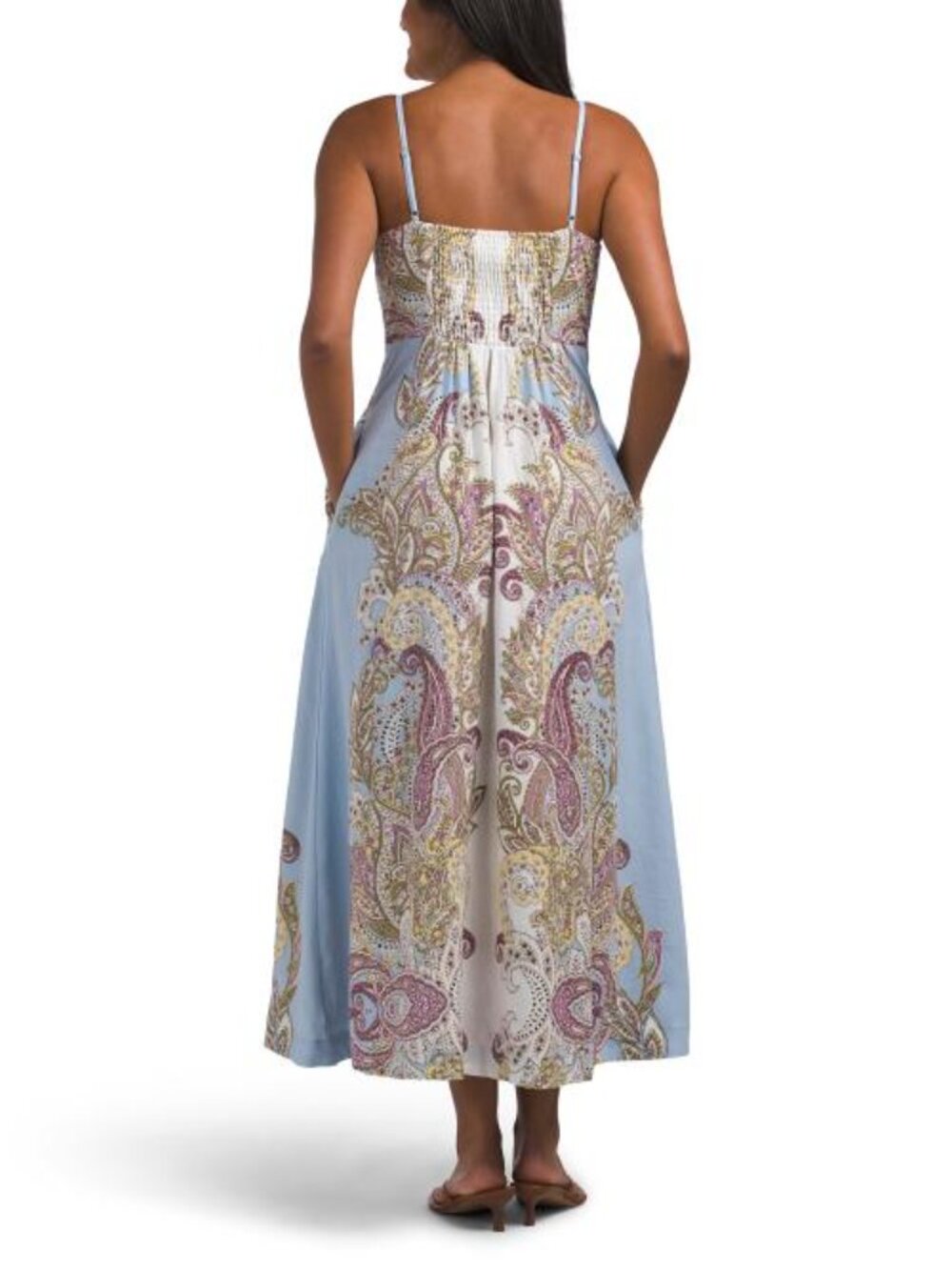 RACHEL ZOE Linen Blend Paisley Maxi Dress - Picture 2 of 4